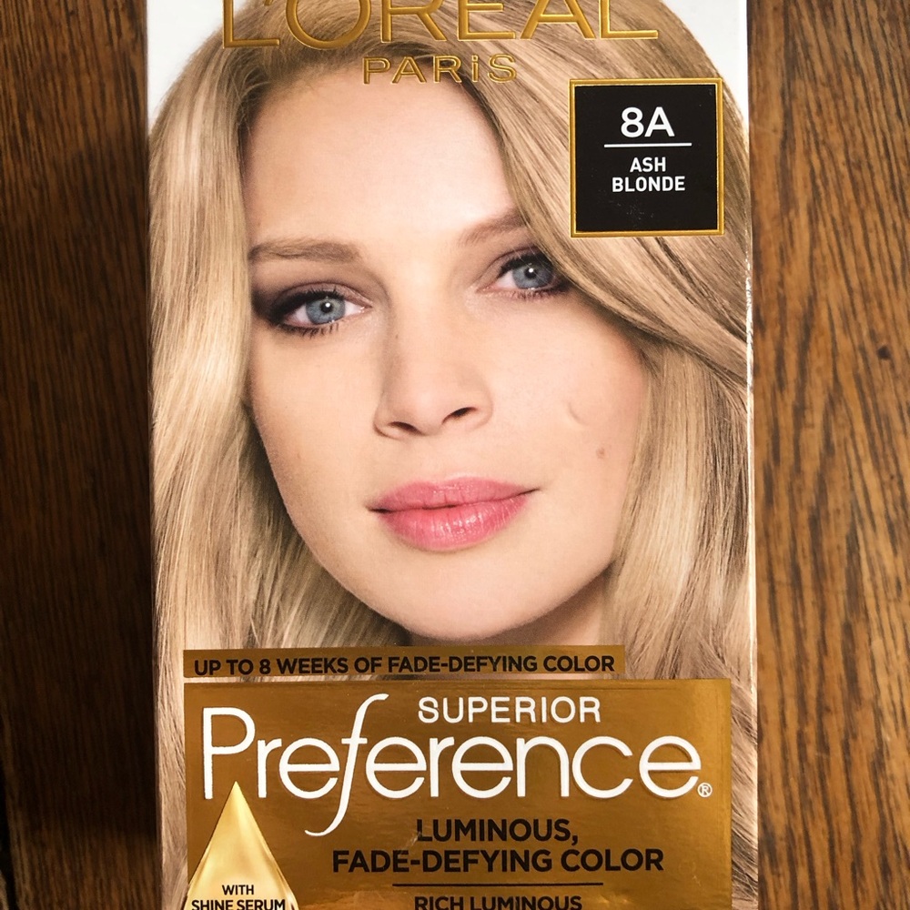 L’Oreal Paris Superior Preference fade Defying color. 8A Ash Blonde Hair Color
